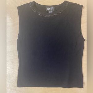 Finity Black Tank Top with Sequin Detail XL (QS)